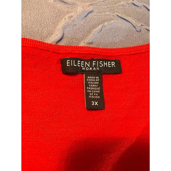 NWOT EILEEN FISHER Woman Red Sleeveless 100% Merino Wool Sweater SZ 3X - Picture 3 of 3